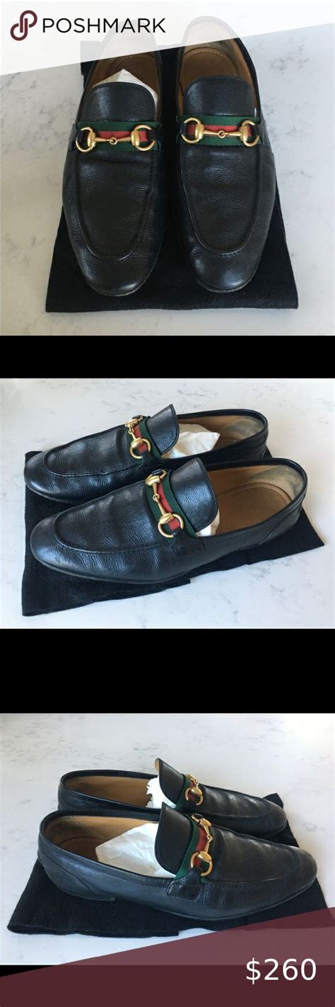 gucci pebble grain webbing horsebit loafer